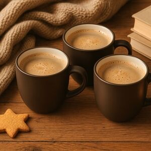 Noritake Colorwave Chocolate Mugs (Set of 3) – Matte Brown / Ivory, Stoneware